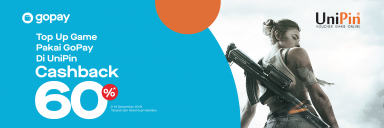 Top Up di UniPin #LebihBaikPakaiGopay dan dapatkan Cashback 60%!